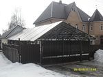 Фото кованого навеса из поликарбоната Кованый навес из поликарбоната фото