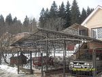 Фото кованого навеса из поликарбоната Кованый навес из поликарбоната фото