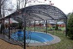 Навес для бассейна из поликарбоната фото